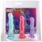 Набір фалоімітаторів Doc Johnson Crystal Jellies - Dong Starter Set - Purple, Pink, Green