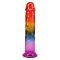 Фалоімітатор Doc Johnson Crystal Jellies - 8.5 Inch Сlassic Dong - Rainbow