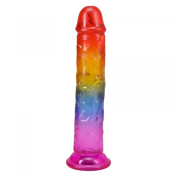 Фалоімітатор Doc Johnson Crystal Jellies - 7 Inch Сlassic Dong - Rainbow