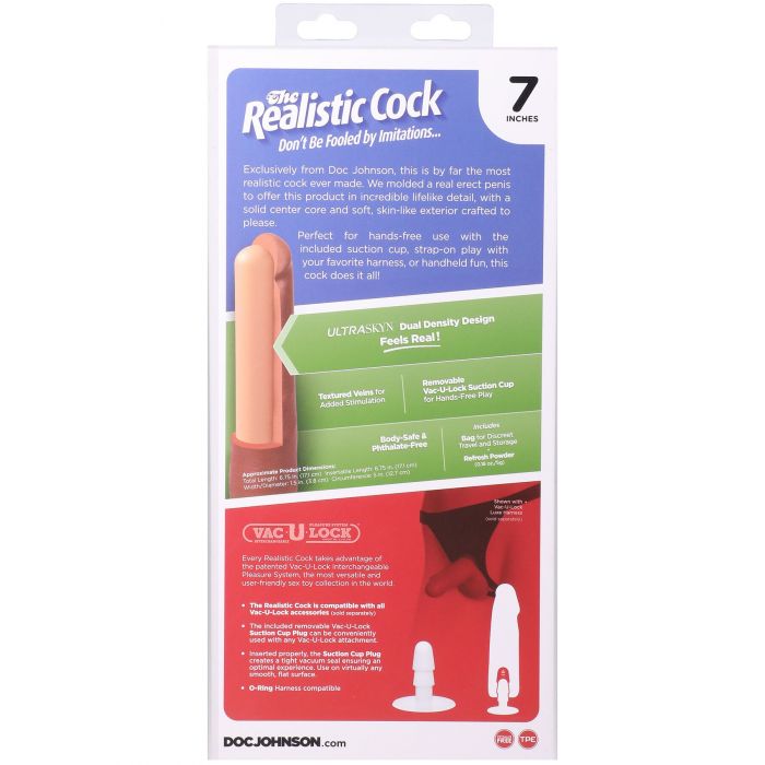 Фалоімітатор Doc Johnson The Realistic Cock ULTRASKYN - 7 Inch Chocolate
