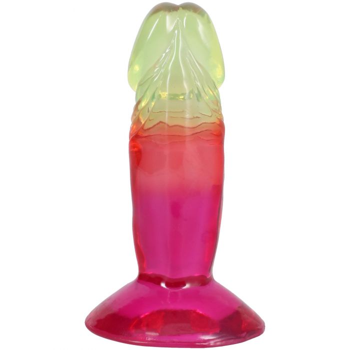 Фалоімітатор Doc Johnson Crystal Jellies - 4.5 Inch Classic Dong - Rainbow
