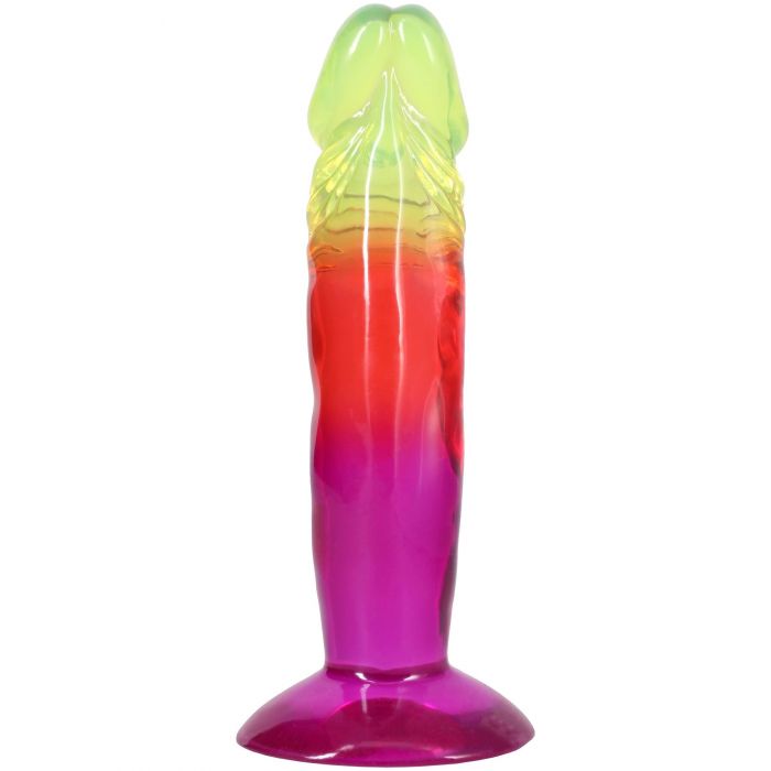 Фалоімітатор Doc Johnson Crystal Jellies - 6.5 Inch Classic Dong - Rainbow