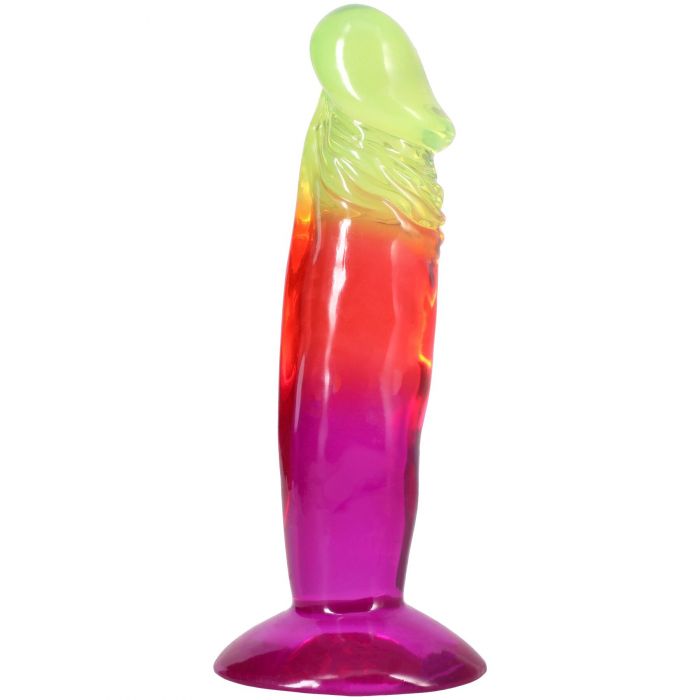 Фалоімітатор Doc Johnson Crystal Jellies - 6.5 Inch Classic Dong - Rainbow