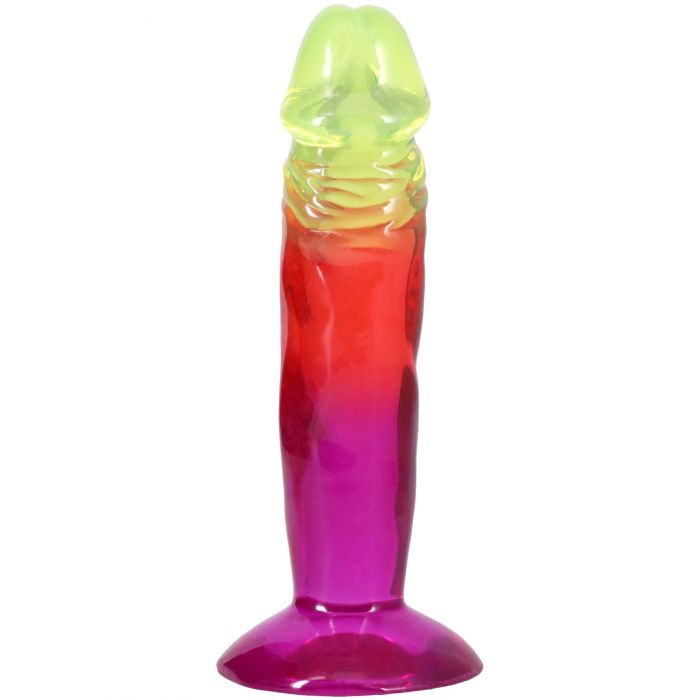 Фалоімітатор Doc Johnson Crystal Jellies - 6.5 Inch Classic Dong - Rainbow
