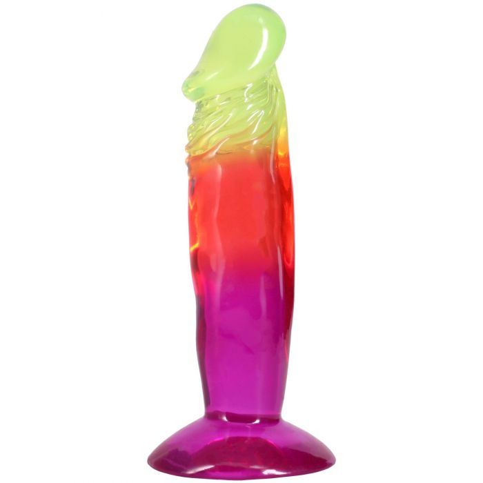 Фалоімітатор Doc Johnson Crystal Jellies - 6.5 Inch Classic Dong - Rainbow