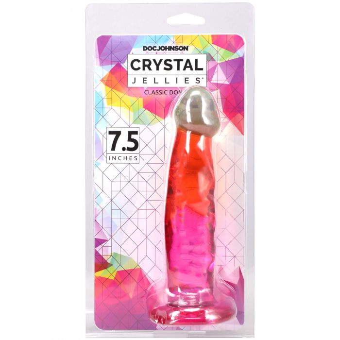 Фалоімітатор Doc Johnson Crystal Jellies - 7.5 Inch Classic Dong - Rainbow