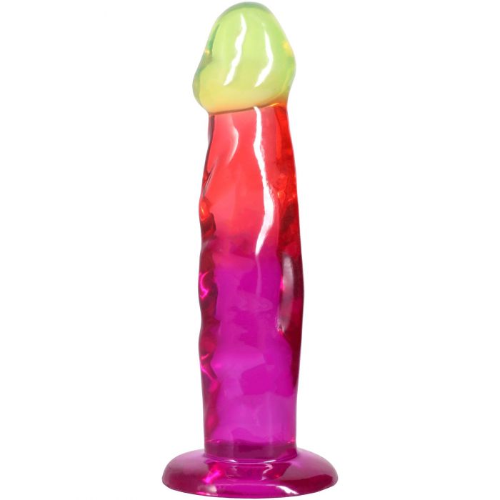 Фалоімітатор Doc Johnson Crystal Jellies - 7.5 Inch Classic Dong - Rainbow