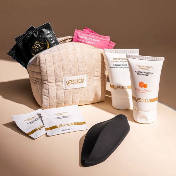 Подарунковий набір YESforLOV MA TROUSSE A DELICES у косметичці, стимулятор для клітора, інтимна косметика