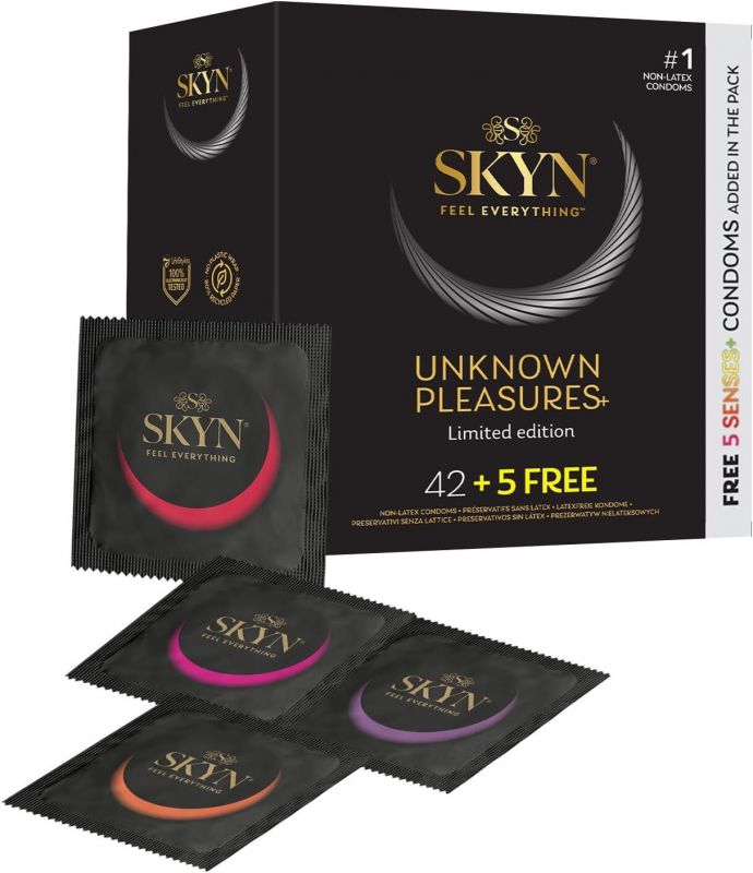 Безлатексні преміум-презервативи SKYN Unknown Pleasures 42+5 шт FREE, 6 різних видів