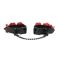 Наручники Liebe Seele Flower Rhythm - Black and Red Leather Flowers Hand Cuffs