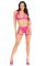 Комплект Leg Avenue Lace Bra Top and Panty with Garters One Size Pink