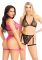 Комплект Leg Avenue Lace Bra Top and Panty with Garters One Size Black