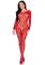 Бодістокінг Leg Avenue Crotchless Fishnet Bodystocking One Size Red