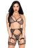 Комплект Leg Avenue Net Bra Top, String & Harness Set One Size Black