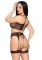 Комплект Leg Avenue Bra Top,G-String and Harness One Size Black