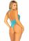 Мереживне тедді Leg Avenue Lace and net halter teddy One size Turquoise, глибокий виріз, халтер