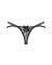 Трусики-стрінги Obsessive Blomentis thong, M/L, чорні, мереживні, боковинки — подвійні смужки