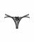 Трусики-стрінги Obsessive Blomentis thong, XL/2XL, чорні, мереживні, боковинки — подвійні смужки